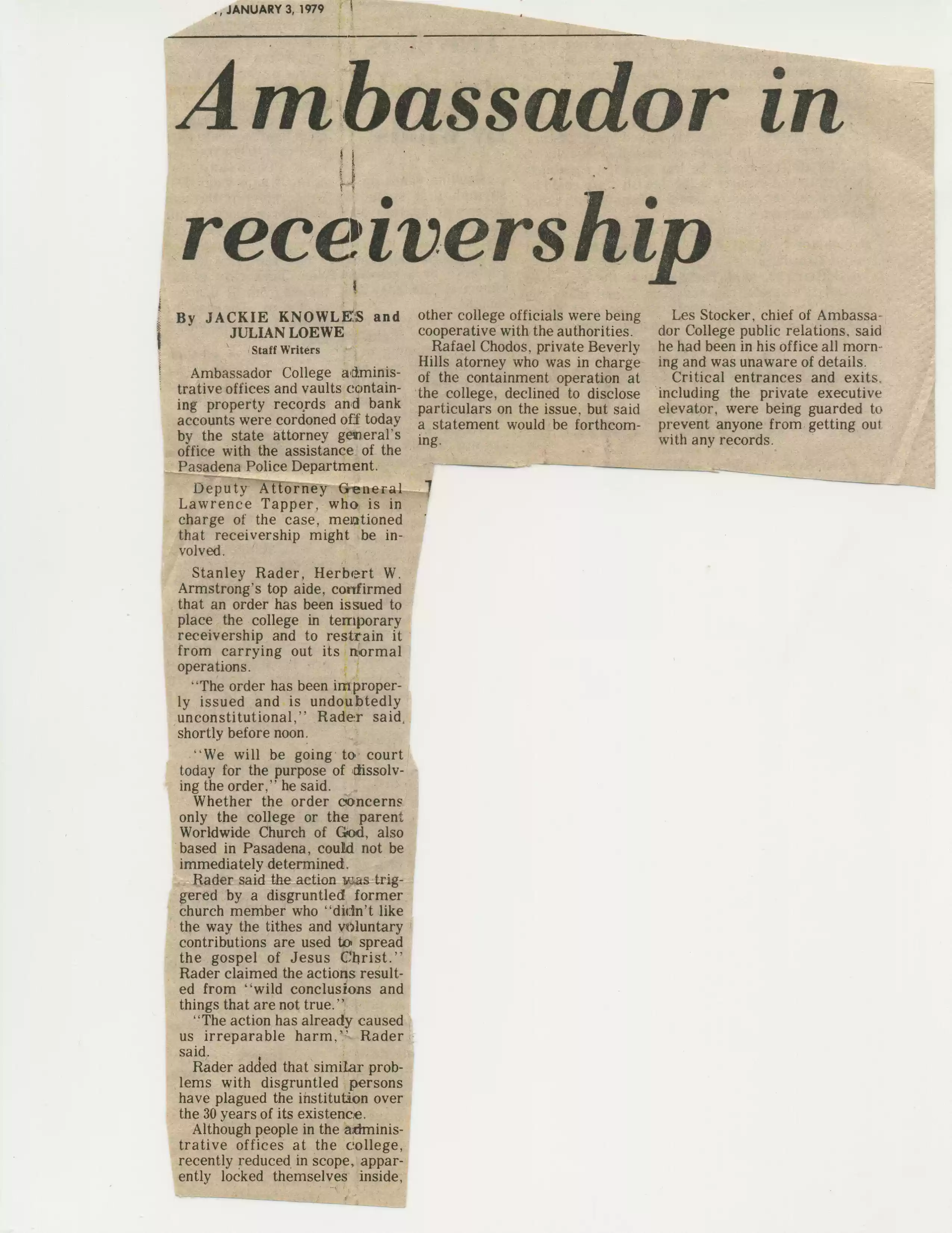Pasadena Star News, 1-3-79